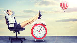 An office worker relaxing