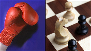 A glove and a chessboard