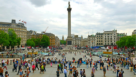 Trafalgar Square in central London