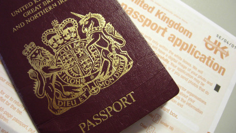 A British passport and application form