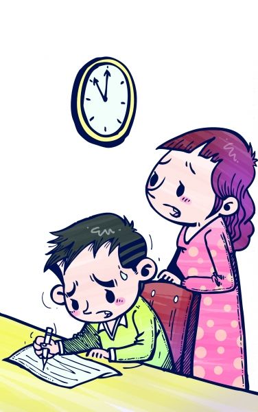应该有大把的时间看书写字培养兴趣,而不是每天都坐在教室里拼命对着