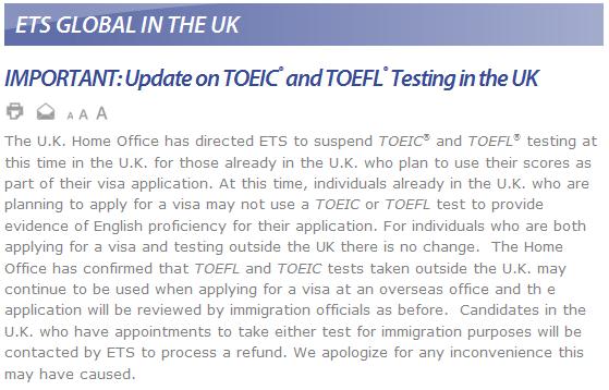 ETS官方公告：英国叫停ETS考试 留学考生不受影响