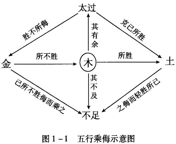 两者之问既有区别又有联系,相乘与相侮的主要区别是:前者是按五行的