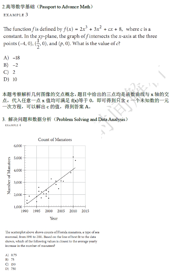 2016SAT改革样卷：新东方名师解读新SAT数学样题