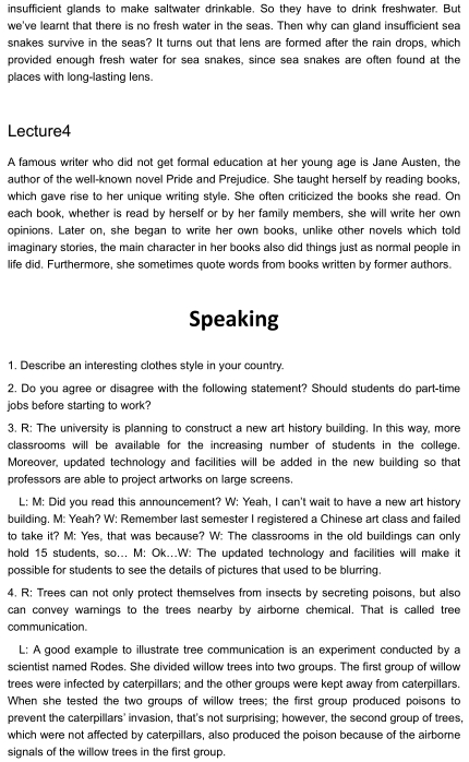 2014年3月1日中国大陆托福考试全真试题英文还原