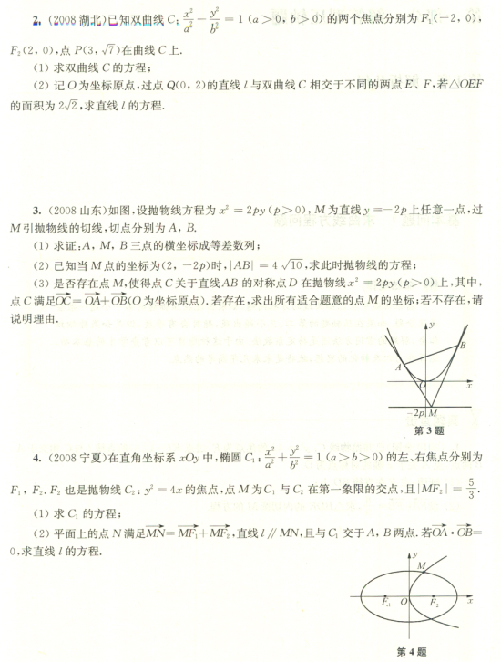 2014高考数学压轴题:解析几何之曲线方程题8道