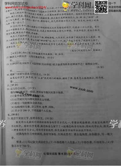 2014年江西高考语文试卷(图片版)8