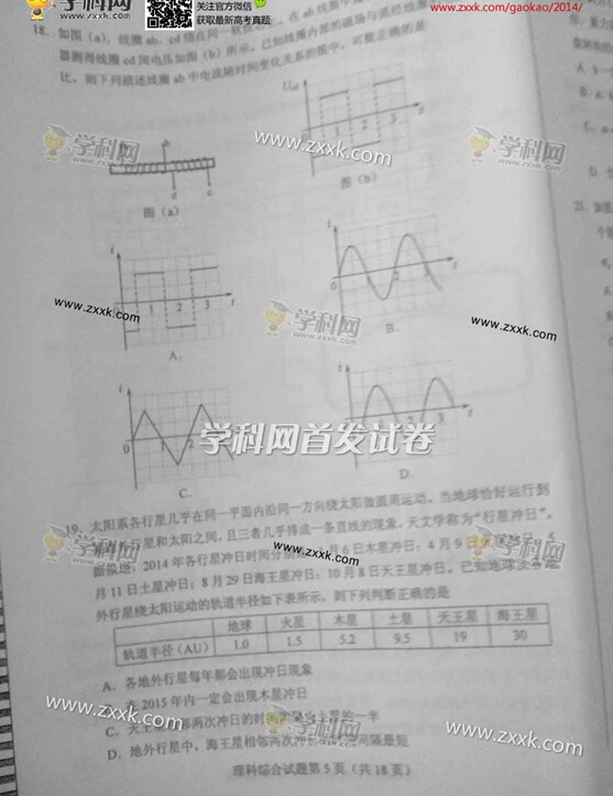 江西2014高考理科综合试题(图片版)5