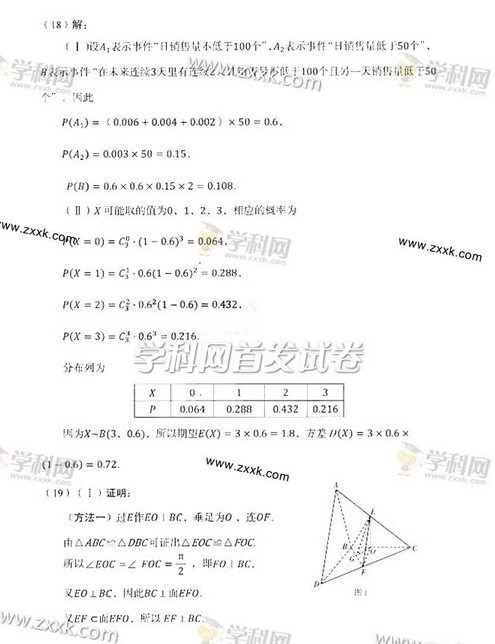2014年高考理科数学试题答案【辽宁卷】图片版