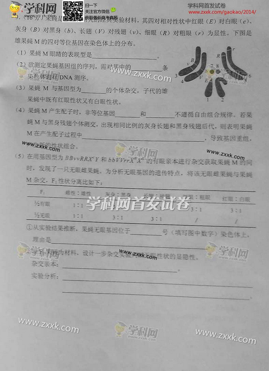 2014年天津高考理科综合试卷及答案(图片版)