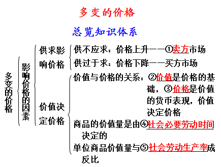 高一政治教案多变的价格1