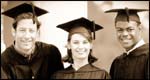 Students at a degree graduation ceremony