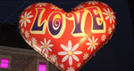 An inflatable love heart