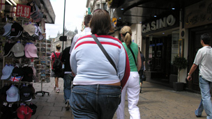 A woman in jeans