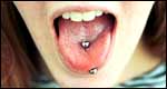 A tongue piercing