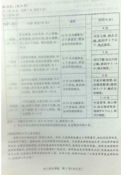 2014-2015东城区初三上学期语文期末考试试题