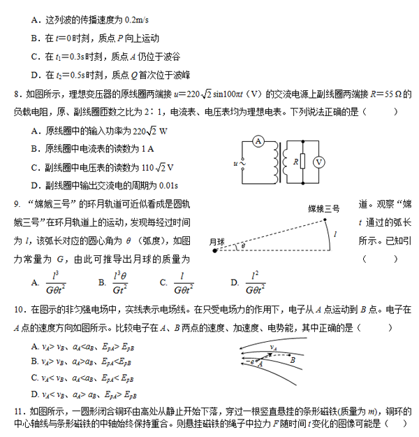 2014-2015丰台区高三上学期期末考试物理试题及答案