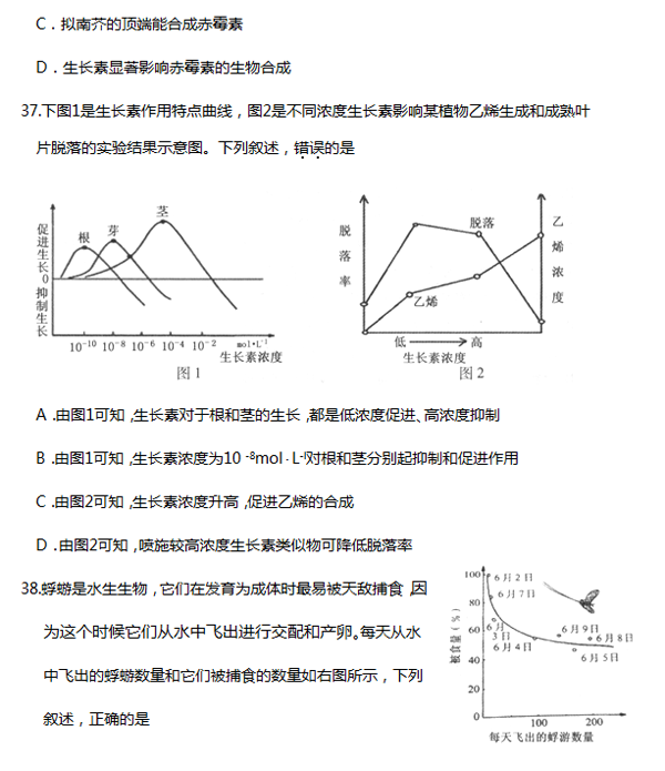 2014-2015丰台区高三上学期期末考试生物试题及答案