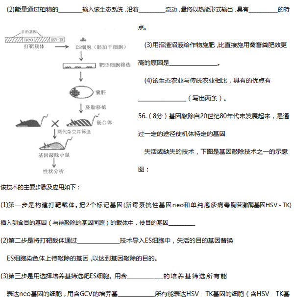 2014-2015丰台区高三上学期期末考试生物试题及答案