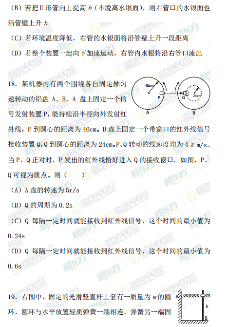 2015学年上海长宁区高三一模物理试题及答案