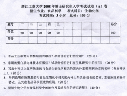 浙江工商大学2008年考博真题食品科学专业:生物化学.gif