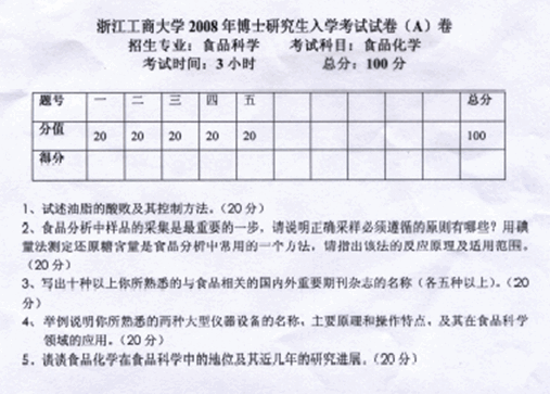 浙江工商大学2008年考博真题食品科学专业:食品化学.gif
