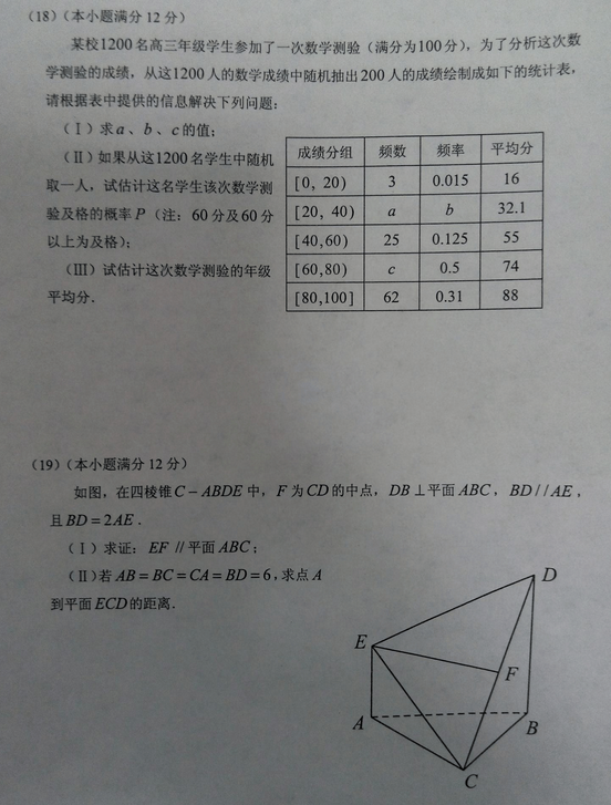 2015年云南省第一次统测数学(文)试题及答案 2015年云南省第一次统测数学(文)试题及答案