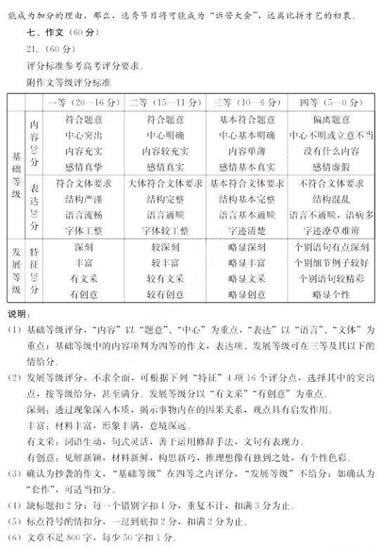 2015成都二诊语文答案