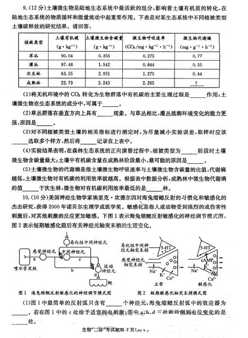 2015成都二诊生物试题及答案