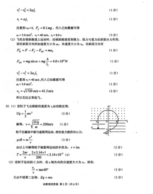 2015甘肃一诊物理试题及答案