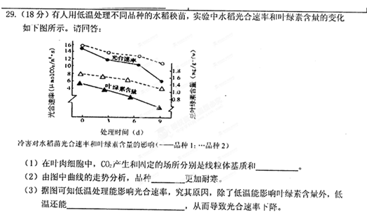 2015安庆二模生物试题及答案