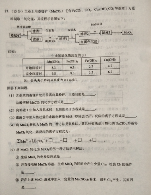 2015年北京西城区高三一模化学试题