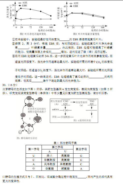 2015年北京西城区高三一模理综试题及答案