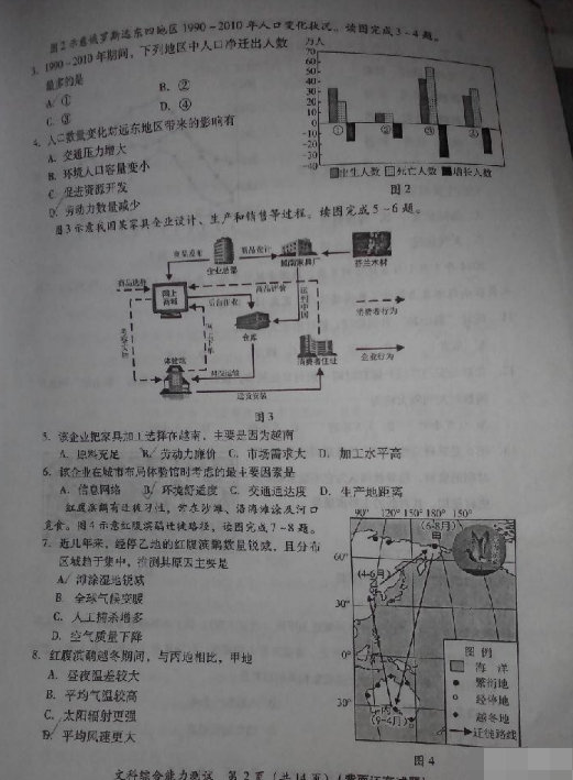 2015年福建省高三质检地理试题