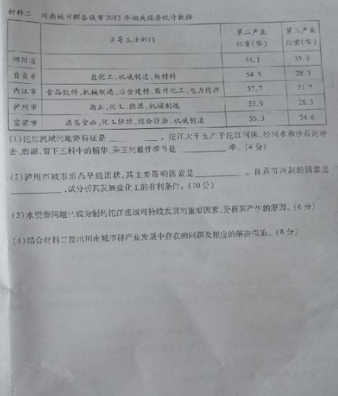 2015湛江二模地理试题及答案