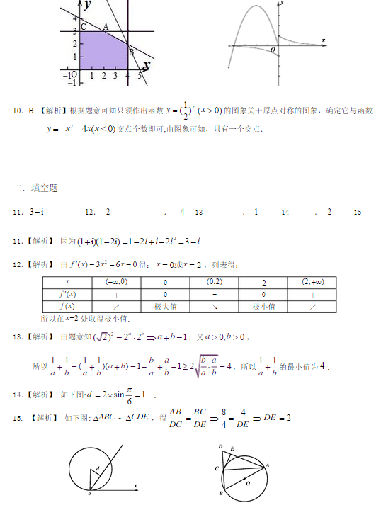 2015惠州一模文科数学答案