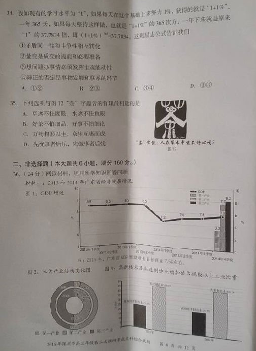 2015深圳二模政治试题