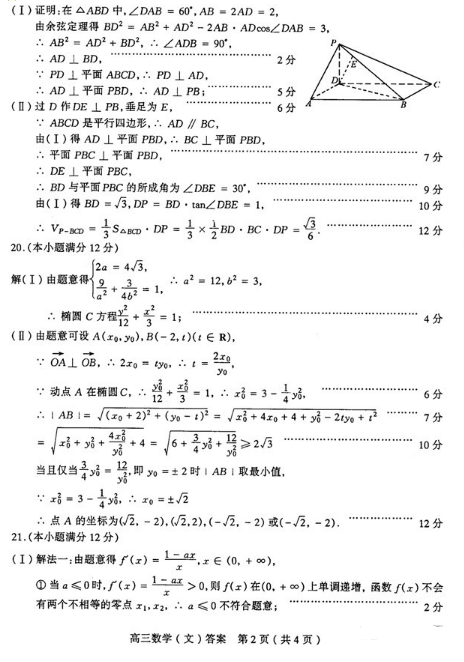 2015年太原二模文科数学试题及答案 2015年太原二模文科数学试题及答案