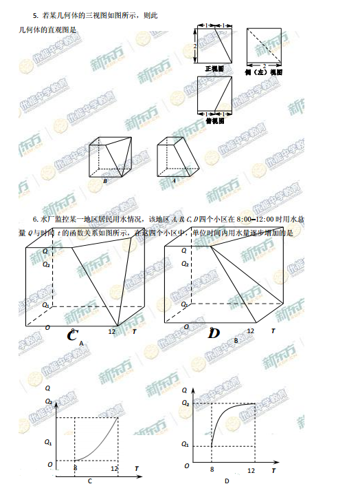 2015北京昌平高三二模文科数学试题及答案