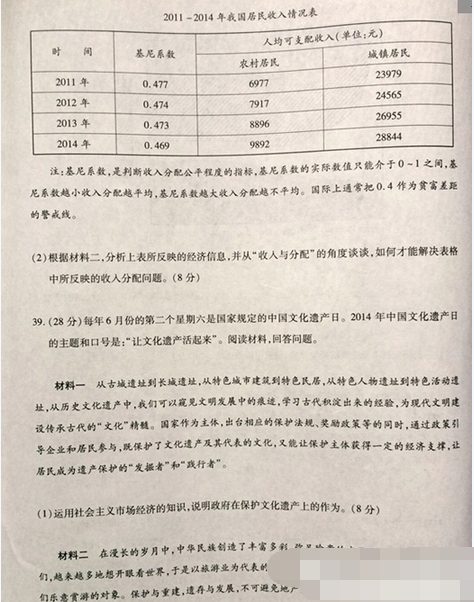 2015合肥三模文综试题及答案 2015合肥三模文综试题及答案