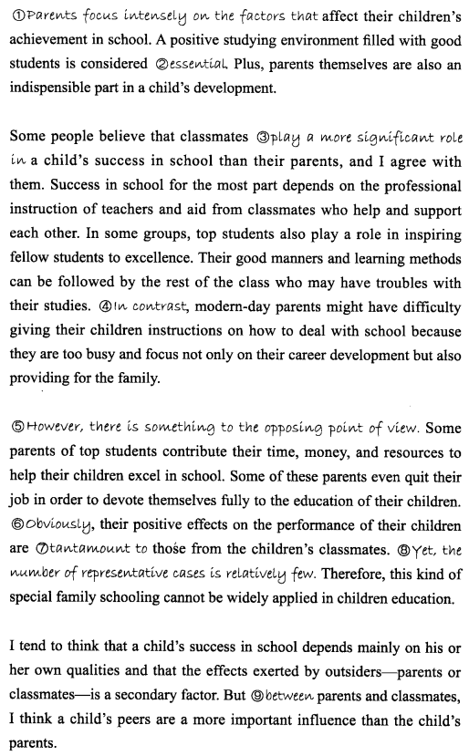 新托福写作核心话题及满分范文：比较