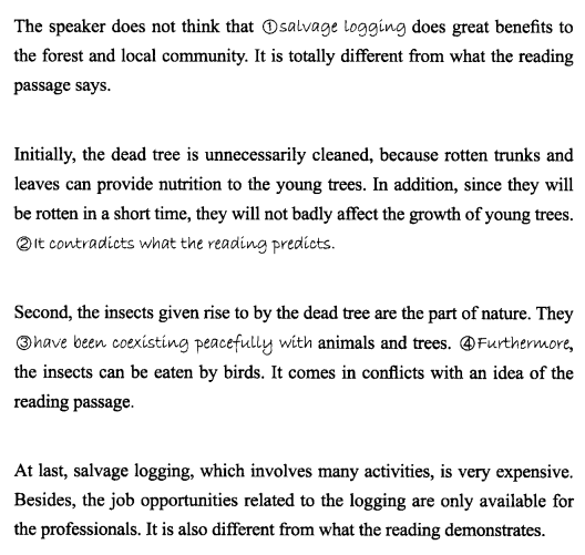 新托福写作核心话题及满分范文：生态学