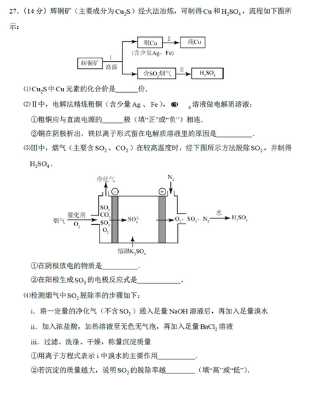 2015北京朝阳高三二模化学试题及答案
