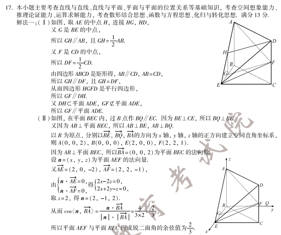 2015福建高考理科数学答案(图片版) 2015福建高考理科数学答案(图片版)