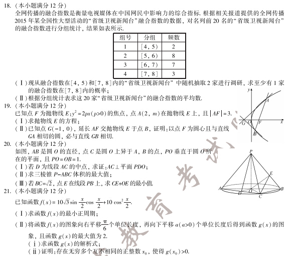 2015福建高考文科数学试题(图片版)