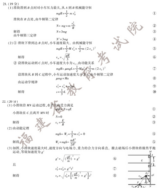 2015福建高考理综答案完整版