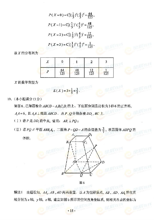 2015湖南高考理科数学试题(图片版)