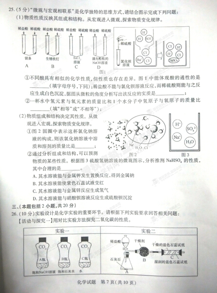 山东泰安中考化学试卷