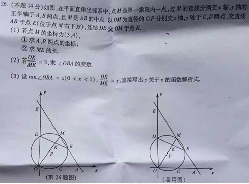 2015浙江宁波中考数学试卷