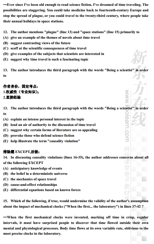 SAT阅读：阅读篇章讲解(单篇)